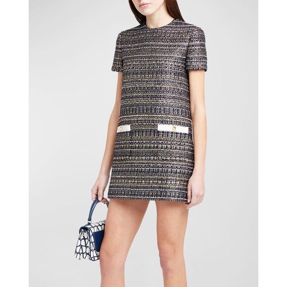 NWT Valentino Garavani Tweed Party Mini Dress with Pockets Size US 2 $5000 - Picture 3 of 12